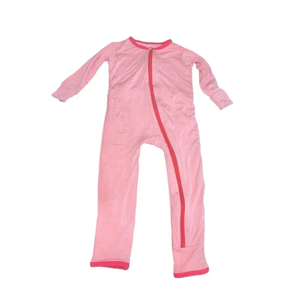 KICKEE PANTS Baby Girl 18-24 Months Coverall Strawberry Pink with Dog